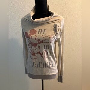 Disney Parks Cream and Grey Cowl Neck Sweater Size XS